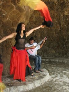 Flamenco dancer in Park Guell