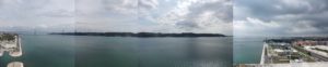 Panorama photos from the bridge over Tagus River