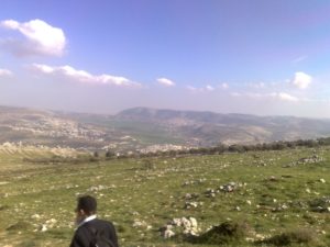 The ridge east to mount Ebal and the settlement on it - Itamar.