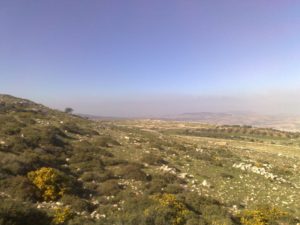 The altar of Joshua on the distance