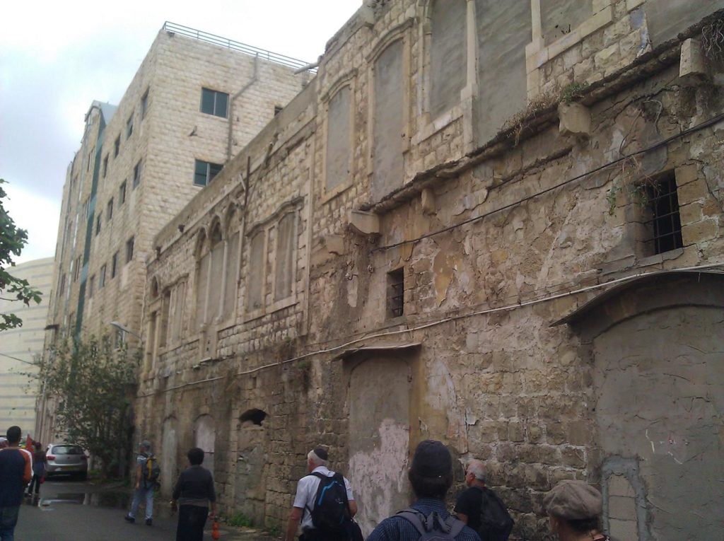 The main street of the first Jewish Neighborhood outside the walls "Harat Al-Yahud" Haifa in the Ottoman time