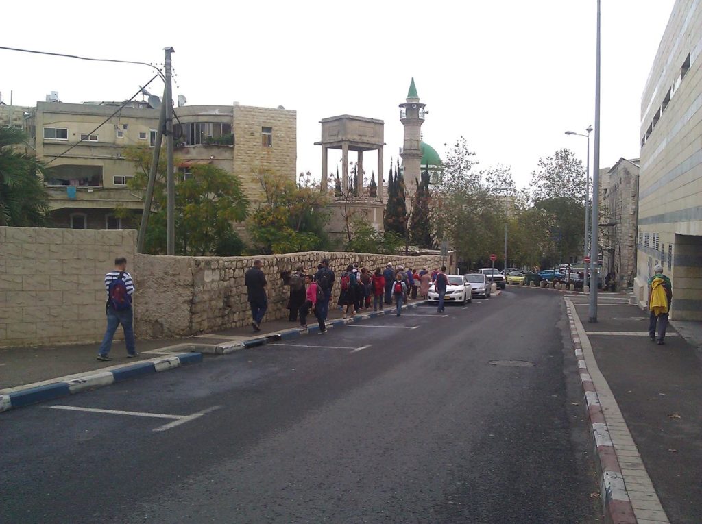 The main street of the first Jewish Neighborhood outside the walls "Harat Al-Yahud" Haifa in the Ottoman time