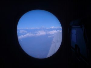 The view of the Himalaya ridge from the the window - flight