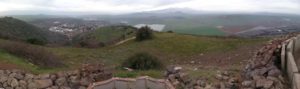 A view North on Mount Hermon. One the left you can see Merom Golan - The firs Israeli settlement in the Golan Heights. - volcanoes