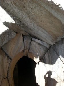 02072015-37 Devoted stones in the arch. The stones moved due to an earthquake. - Nimrod Fortress