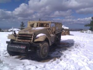 02222015-21 An M3 Half track of the Harel Armored Brigade from 6 Days War. - Snow