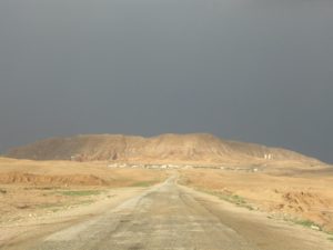 The army base in Hyrcania valley - look at the cloudse above it! - Wadi Mishmar