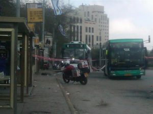 The location of the Terror attack - in front of central station in Jerusalem