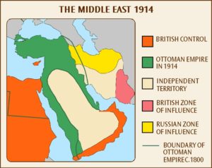 Map of the Middle east in 1914 - Seiks and Piko