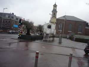 03302015-33 The police post outside Amsterdam Portuguese Synagogue. Just like the one outside Anna frank house.