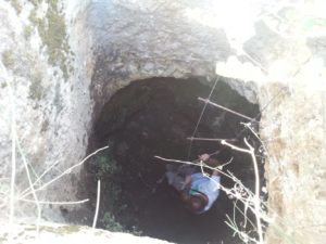 The entrance to a unbroken cistern. - Shuqba cave