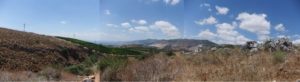 Looking South: The Ayun stream to the left , and the Upper Galilee mountains to the right