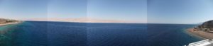 A panorama on Eilat bay from the top of the tower