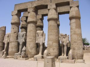 The statues and the massive stone columns - backpacker