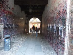 The Walls of the entrance to Juliet house, covered with love notes - proportion