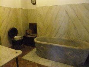 The marble bathroom