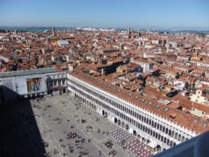 A view north at Venice from the top of St Mark's Campanile