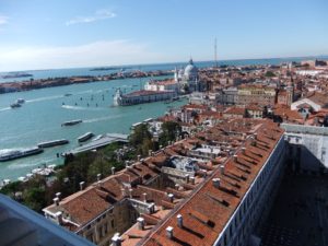 A view south at Venice from the top of St Mark's Campanile