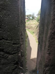 Bet Uraiel and Adam tomb inside. outside Biete Golgotha Mikael church - Monolithic Churches