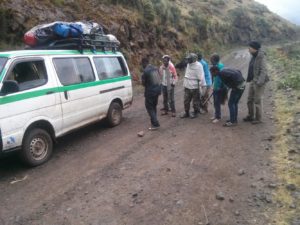 Fixing a puncture in the wheel - armed scout