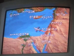 08282014-09 The flight route is in Hebrew!  - El-AL