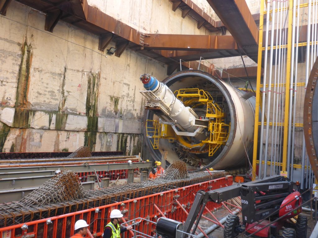 Archimedes' screw inside the machines - Tel-Aviv Light rail