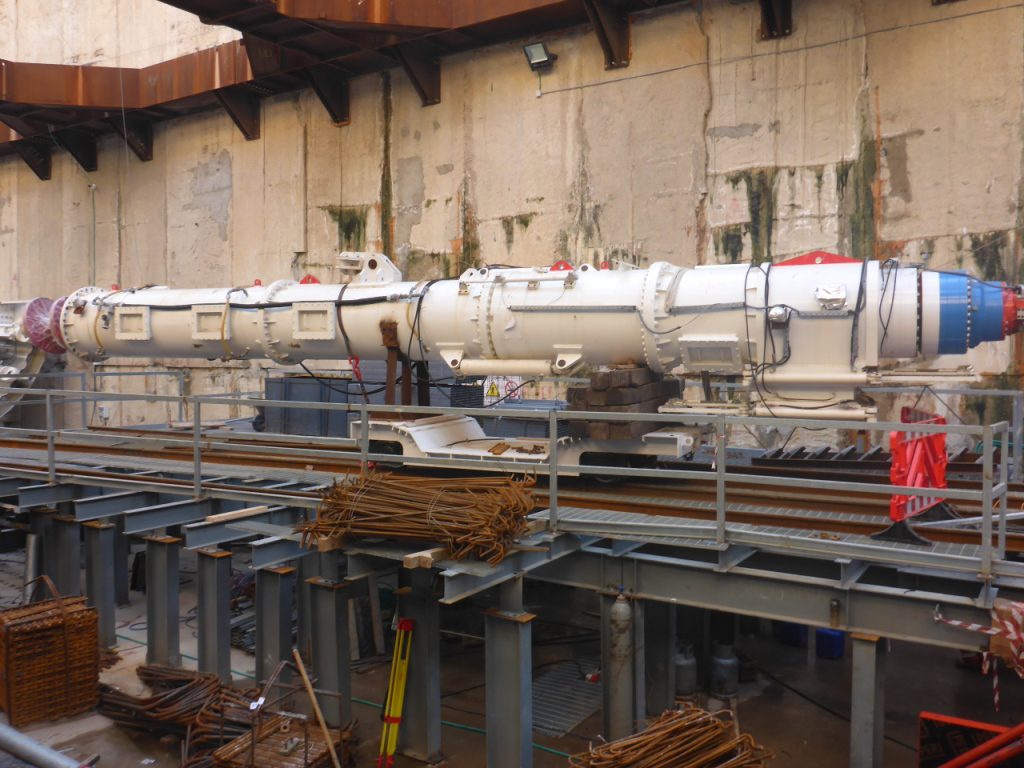 Archimedes' screw inside the machines - Tel-Aviv Light rail