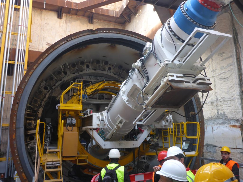 Archimedes' screw inside the machines - Tel-Aviv Light rail