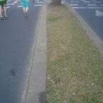 That is how I pass other runners: On the sidewalk or on the traffic island