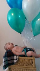 He really liked the balloons - model