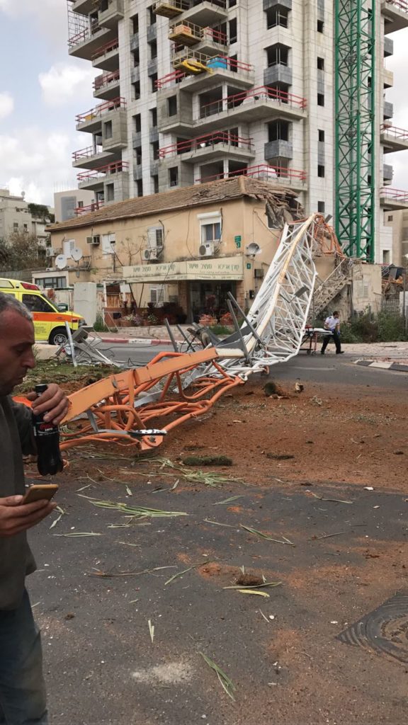 Crane collapse in 2017 February in Ramat-Gan