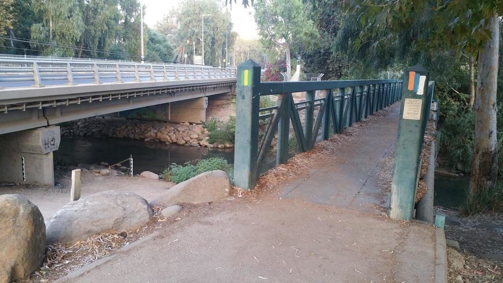 The bridges over the stream: for vehicles and for pedestrians