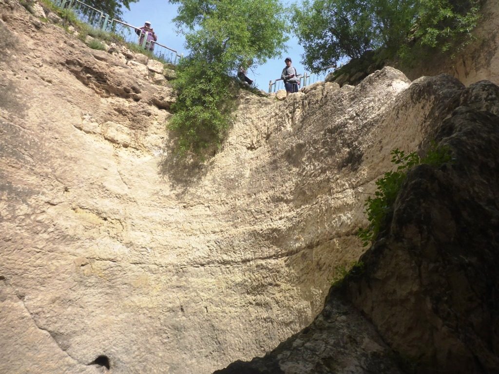 Looking up half the way down - Tel Gibeon