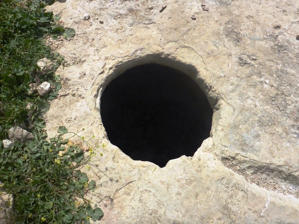 The winery cellars used to hold the jars of wine - Tel Gibeon