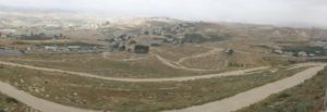 The suburbans of Bethlehem and down below the ruins of the palace (Lower Herodium)