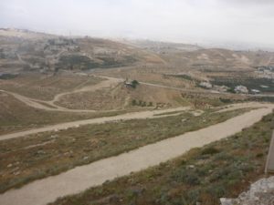 A view over lower Herodium and reconstruction of greater Herodium