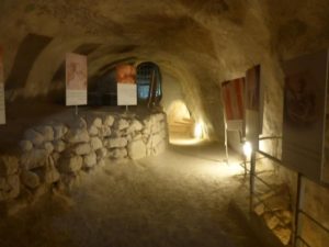 A hall leading to the large cistern with an exhibition on the digging of the theater and the royal hosting hall - Herodium