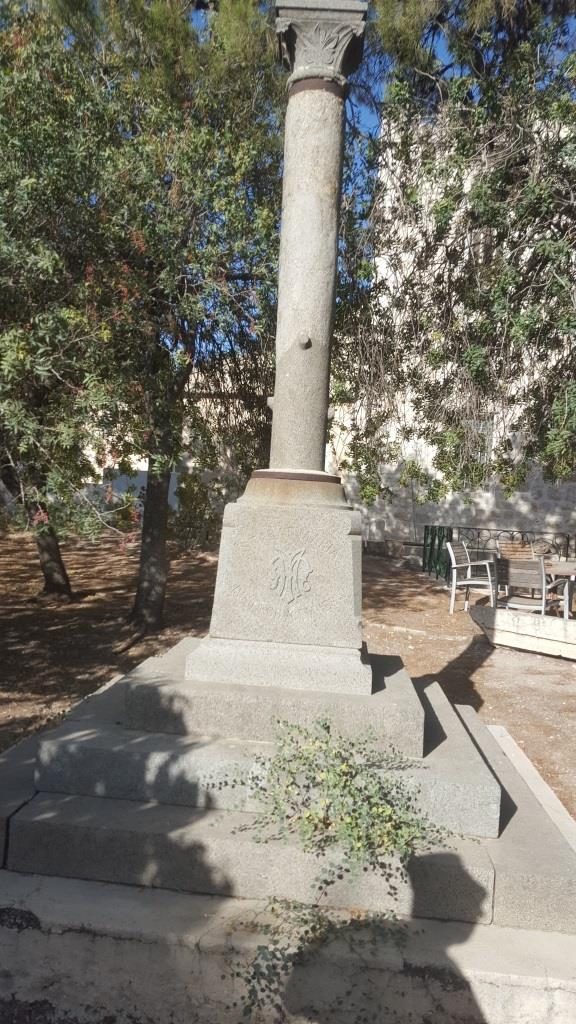 Memory pier in Saint-Etienne basilica gardens