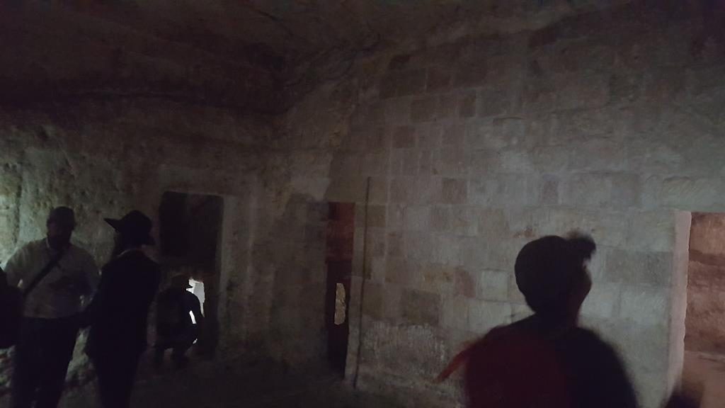 the new wall in the Burial caves in Saint-Étienne Basilica