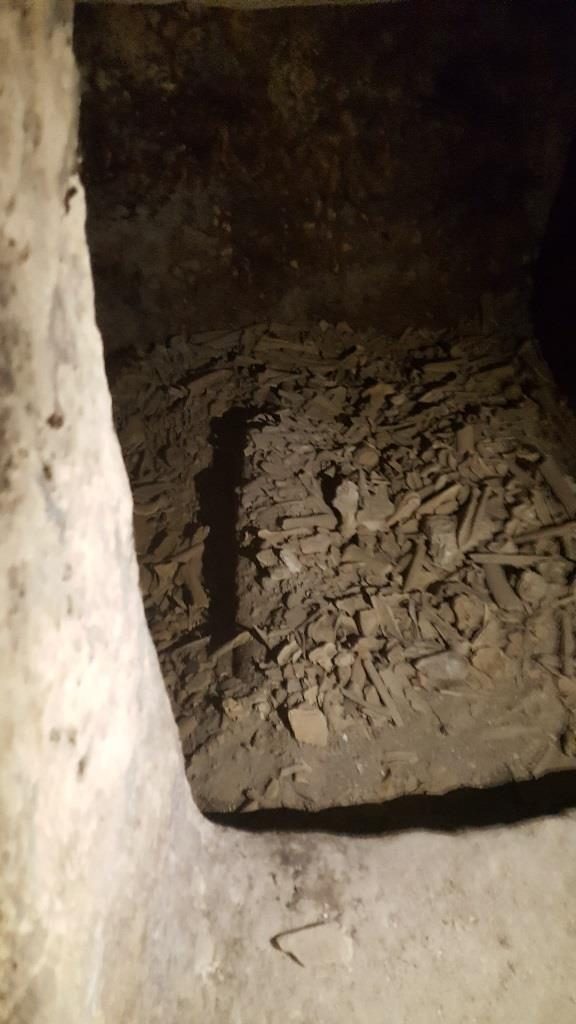 Collecting bone place in the Burial caves in Saint-Étienne Basilica