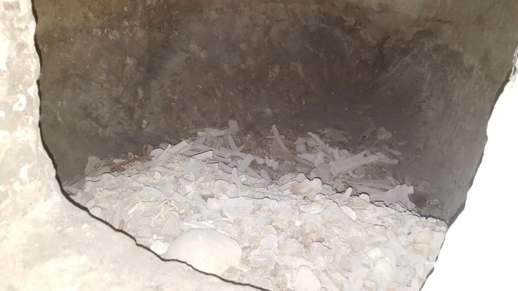 Collecting bone place in the Burial caves in Saint-Étienne Basilica