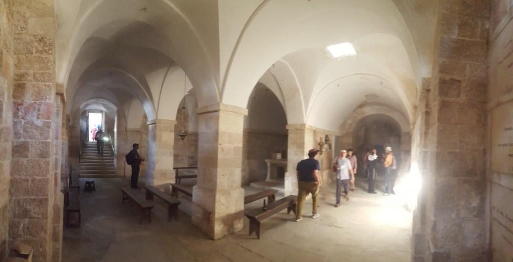 The modern hall of the Burial caves in Saint-Étienne Basilica