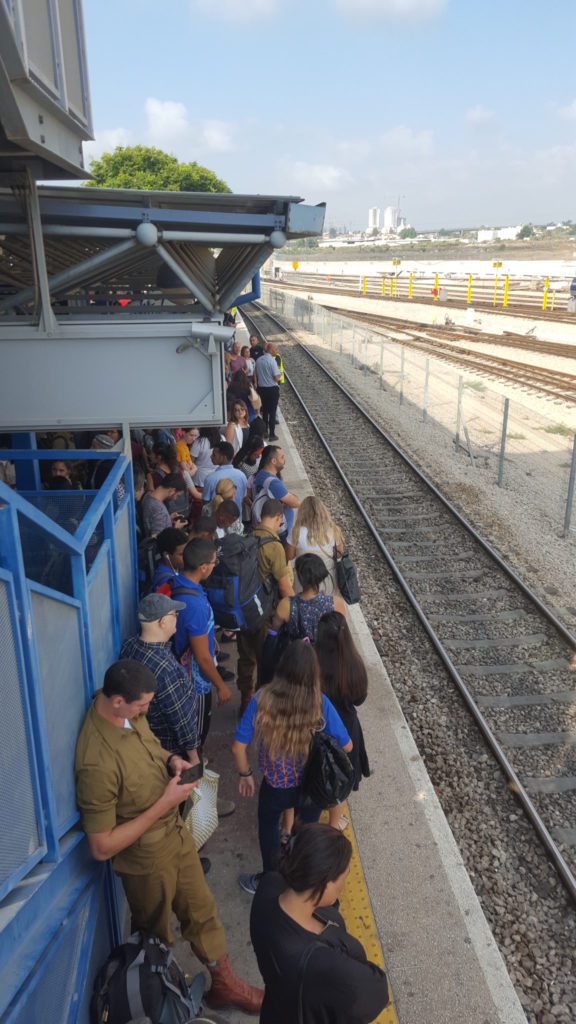 The load on Lod train station on the morning