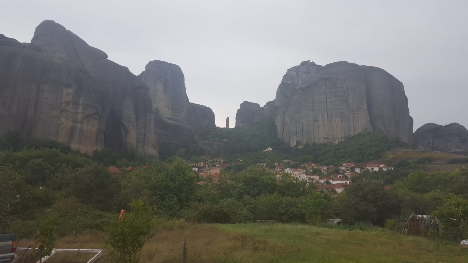 The view of Meteora cliffs from our room