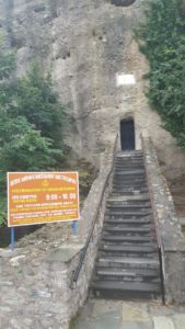 The HolyMonastery of Grand Meteoron entrance door chiseled in the rock