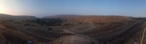 Looking west from the castle. Down below there used to be a moat around the castle - Metzad Ateret