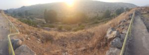 Looking eastward down on the Jordan river. Metzad Ateret