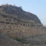 The North wall of the castle. On the left you can see a clear movement of the walls. Metzad Ateret