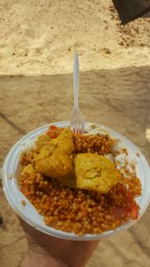 Military reserve launch plate with plastic fork and dish - Mesting