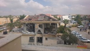 Secondary static scheme holding the building hit by a rocket in Beer Sheva